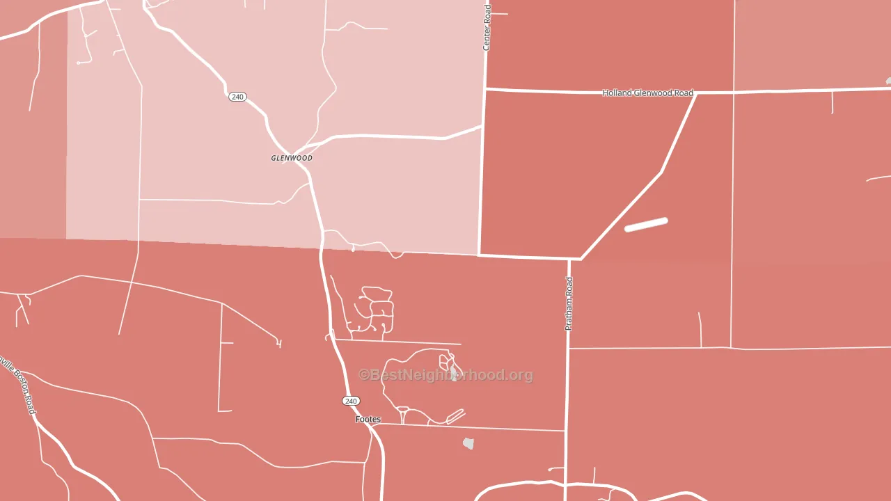 Glenwood, NY block-group political-lean map