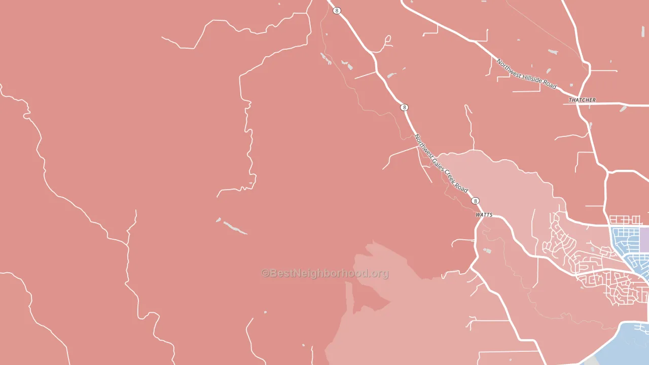 Glenwood, OR block-group political-lean map
