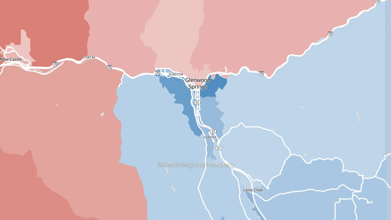 Glenwood Springs, CO block-group political-lean map