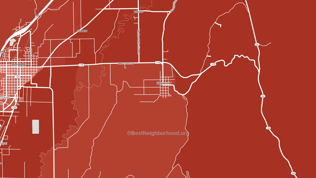 Glenwood, UT block-group political-lean map