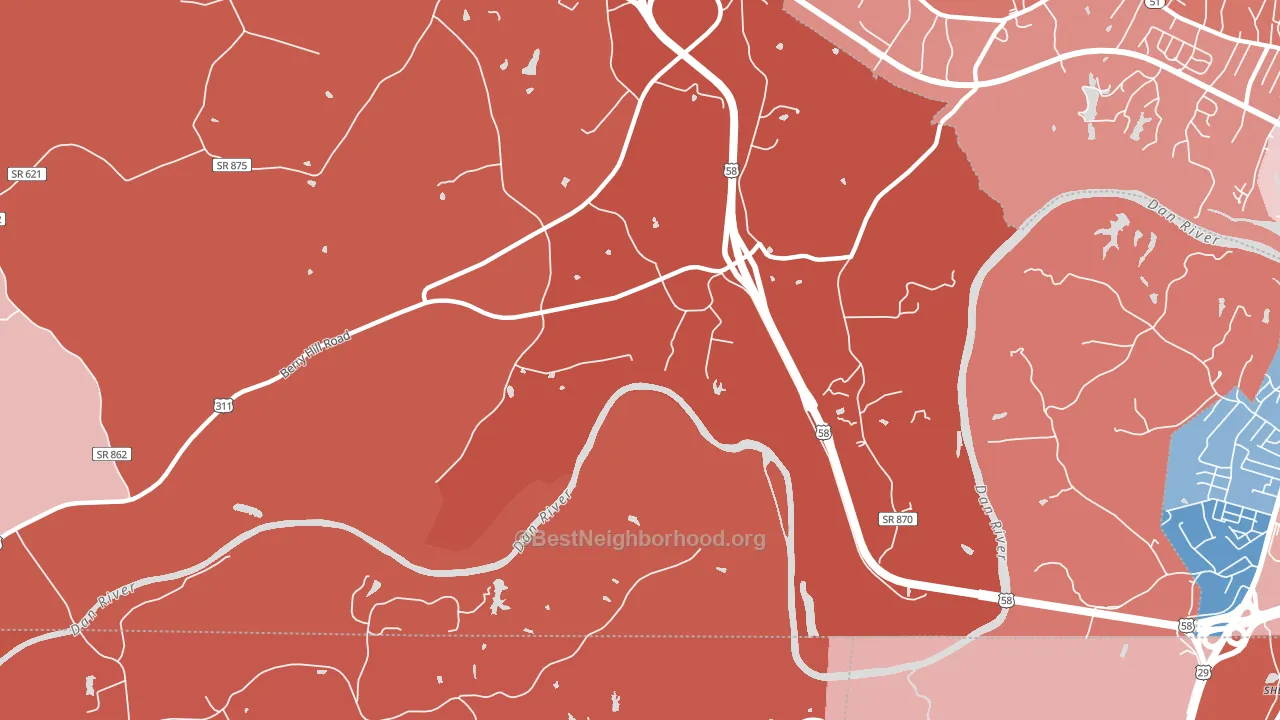 Glenwood, VA block-group political-lean map