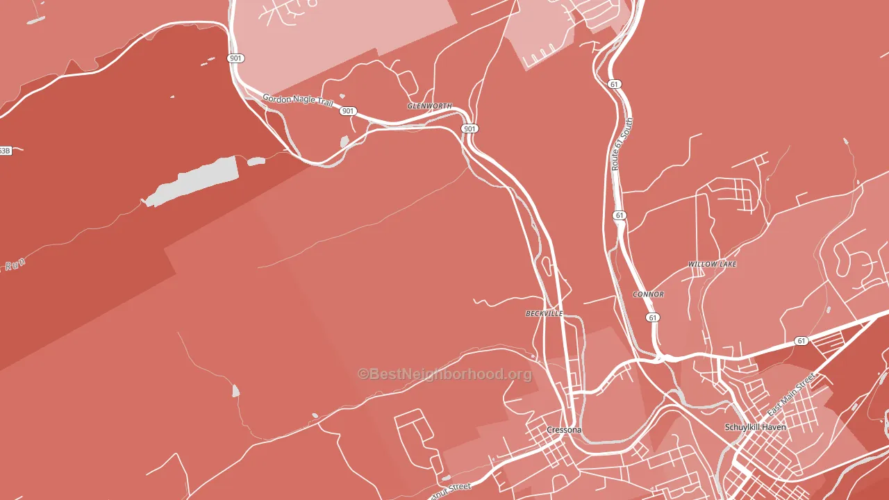 Glenworth, PA block-group political-lean map