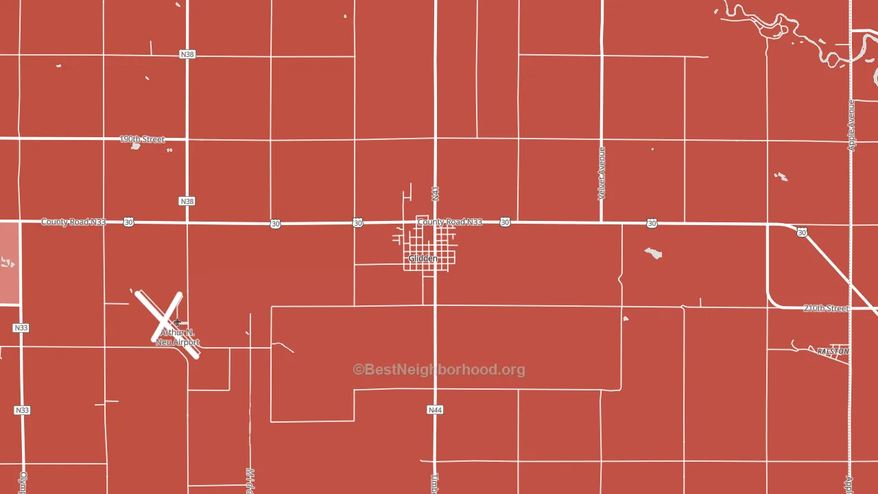 Glidden, IA block-group political-lean map