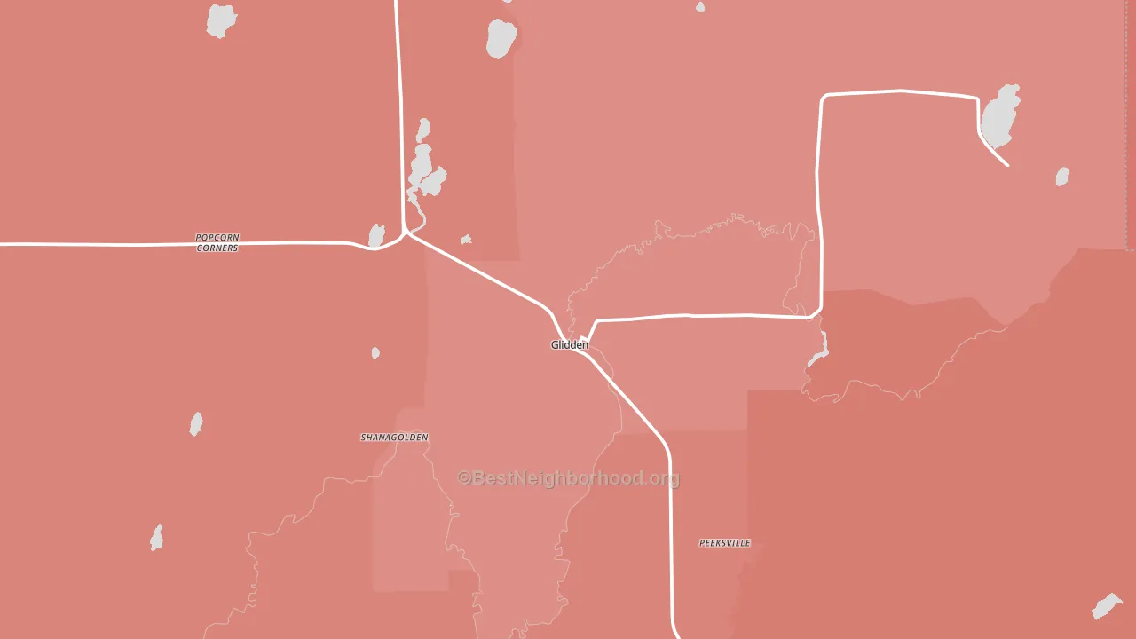 Glidden, WI block-group political-lean map