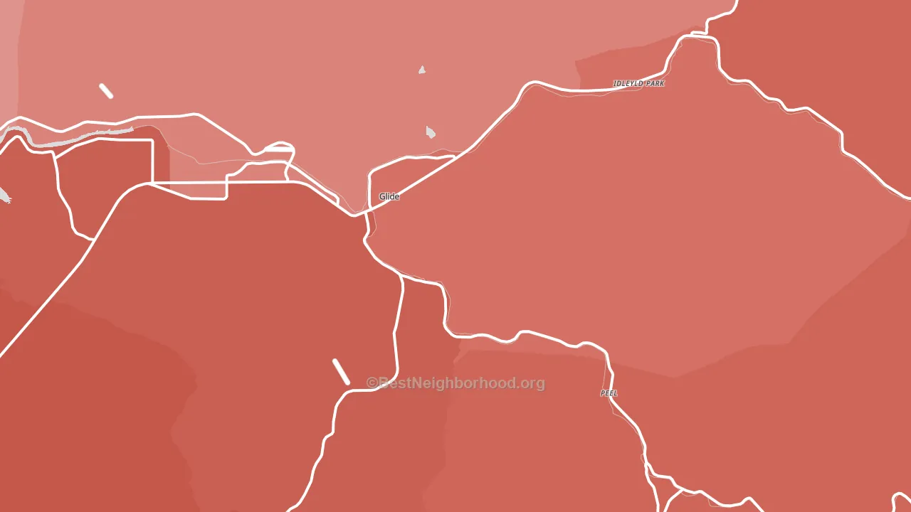 Glide, OR block-group political-lean map
