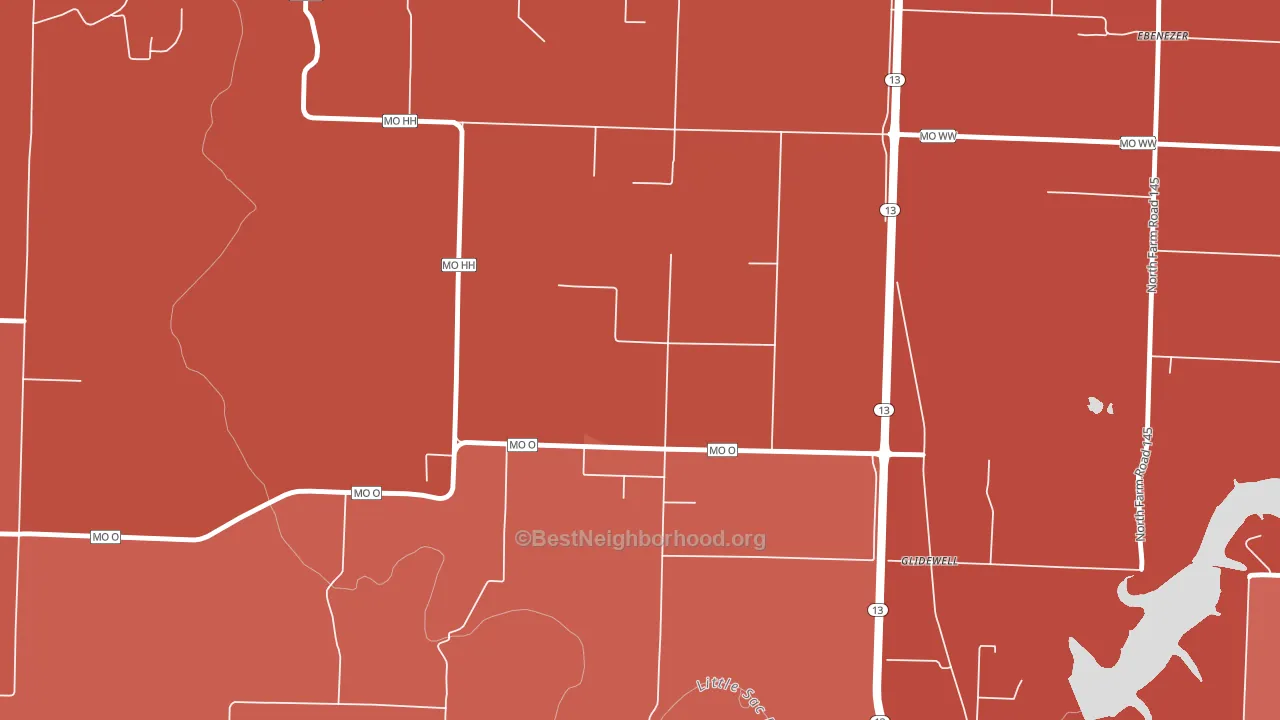 Glidewell, MO block-group political-lean map