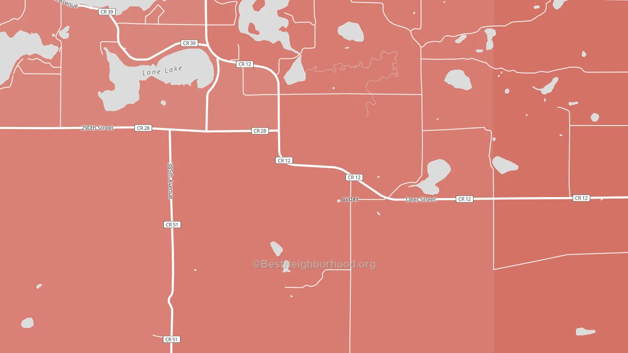Glory, MN block-group political-lean map