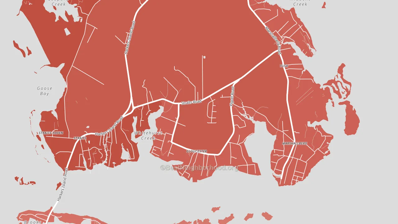 Gloucester, NC block-group political-lean map