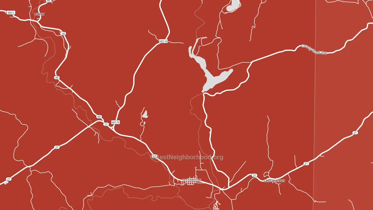 Glover, MO block-group political-lean map