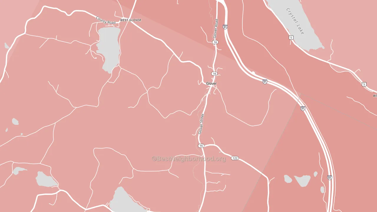 Glover, VT block-group political-lean map