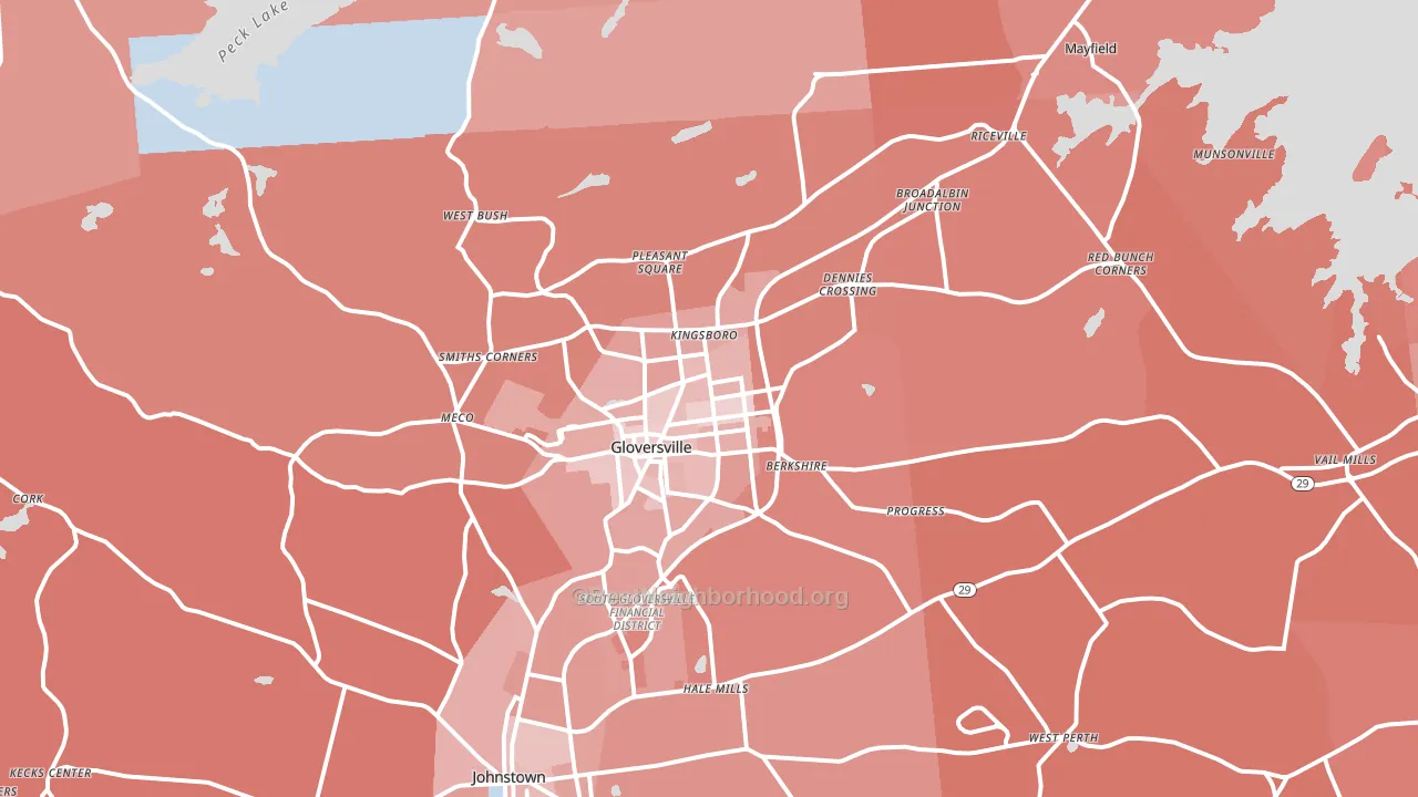Gloversville, NY block-group political-lean map