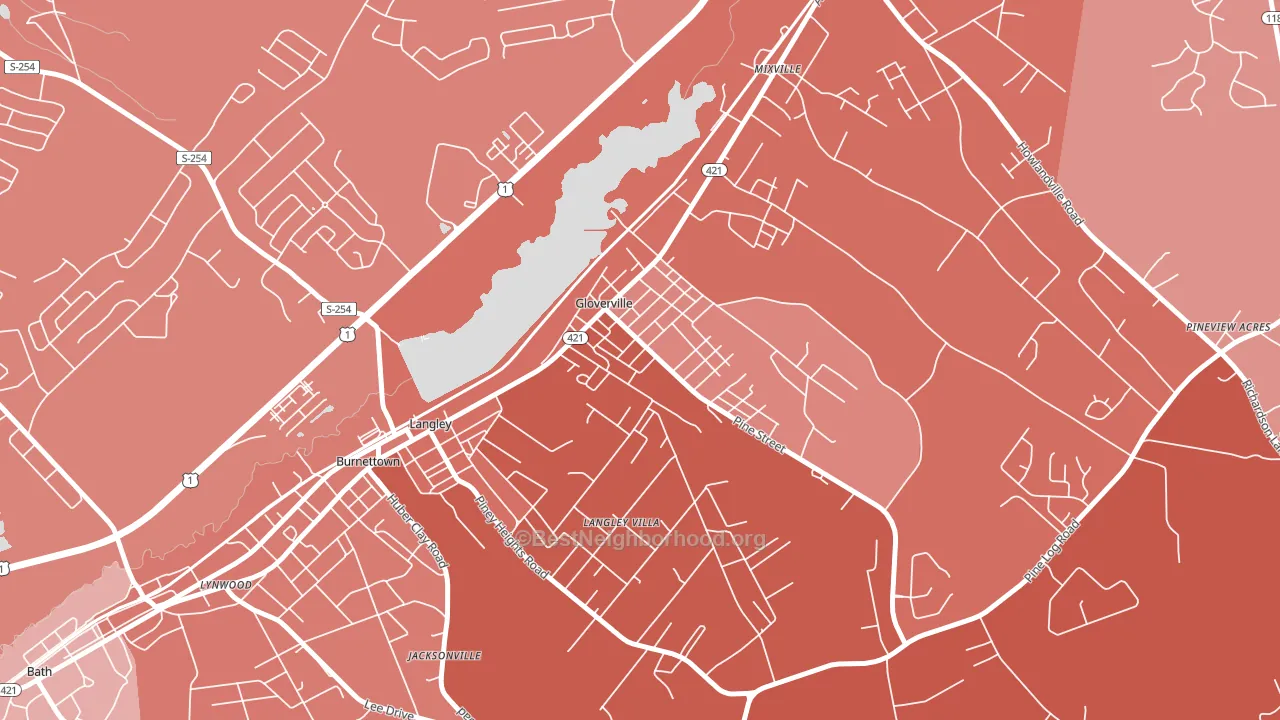 Gloverville, SC block-group political-lean map