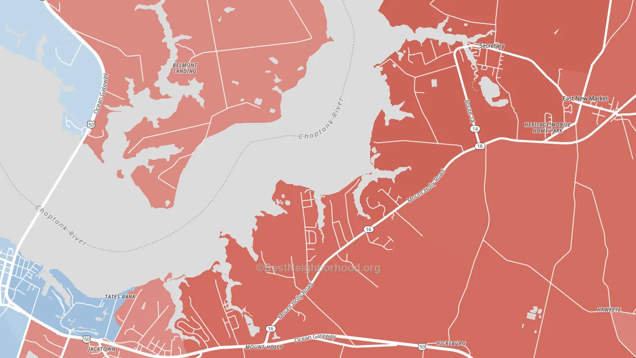Gluckheim, MD block-group political-lean map