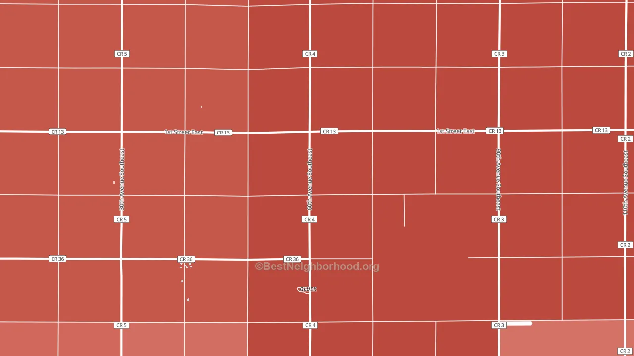 Gluek, MN block-group political-lean map