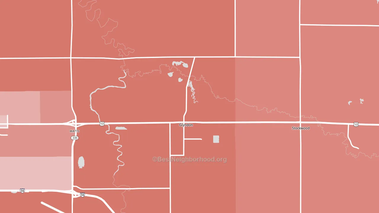 Glyndon, MN block-group political-lean map