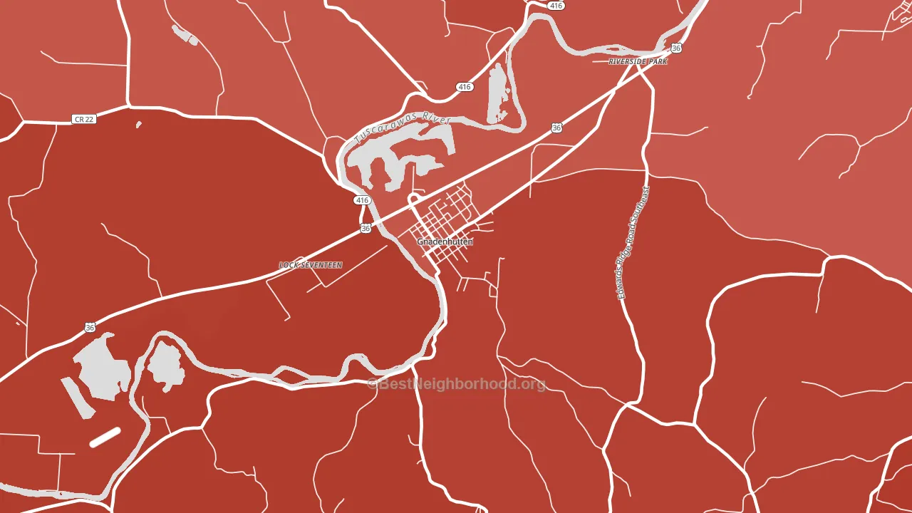 Gnadenhutten, OH block-group political-lean map