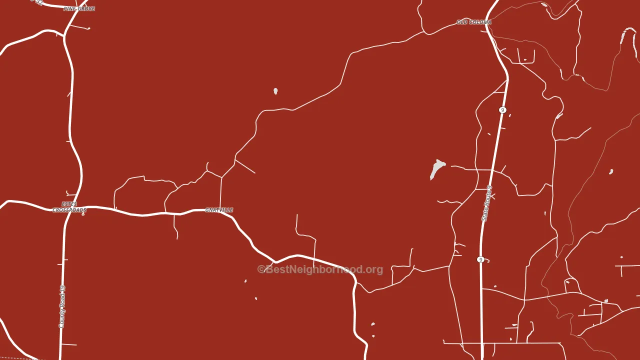 Gnatville, AL block-group political-lean map