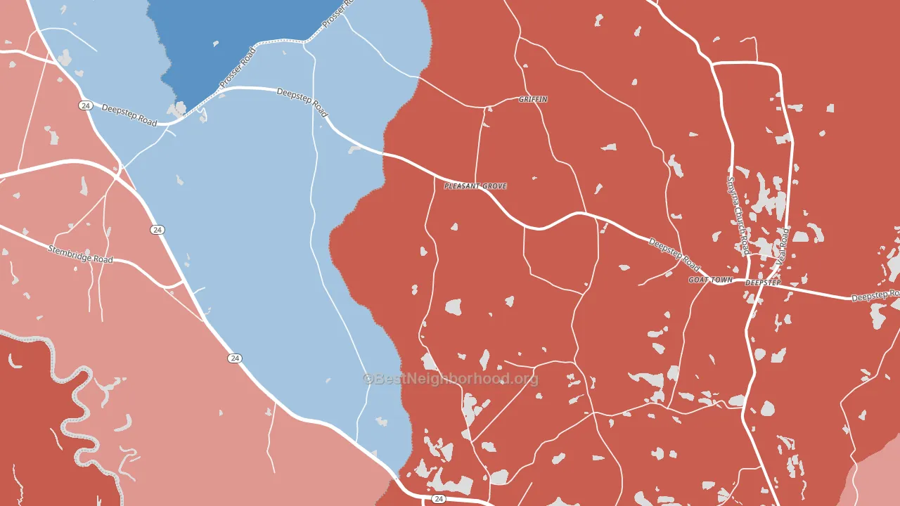 Goat Town, GA block-group political-lean map