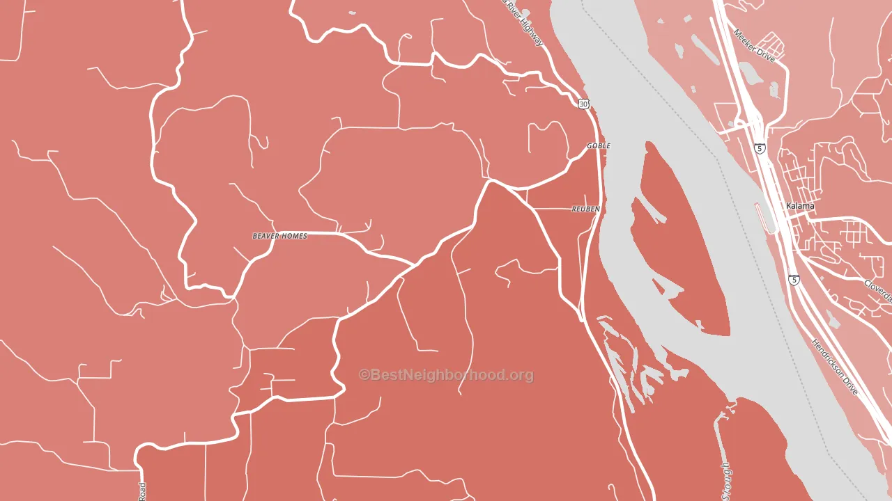Goble, OR block-group political-lean map