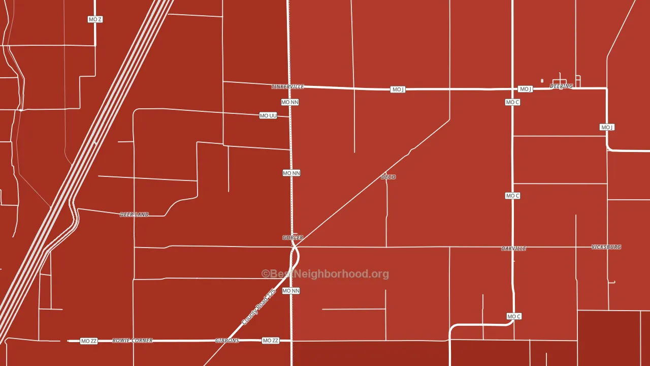 Gobler, MO block-group political-lean map