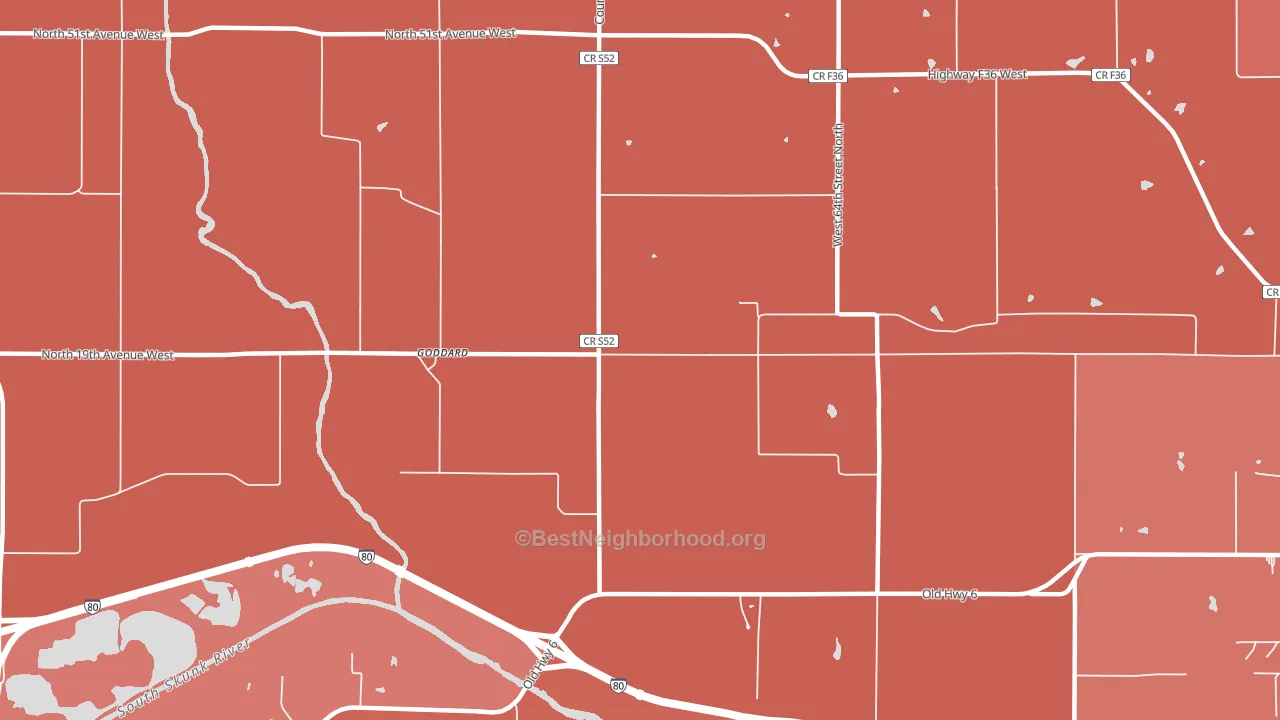 Goddard, IA block-group political-lean map