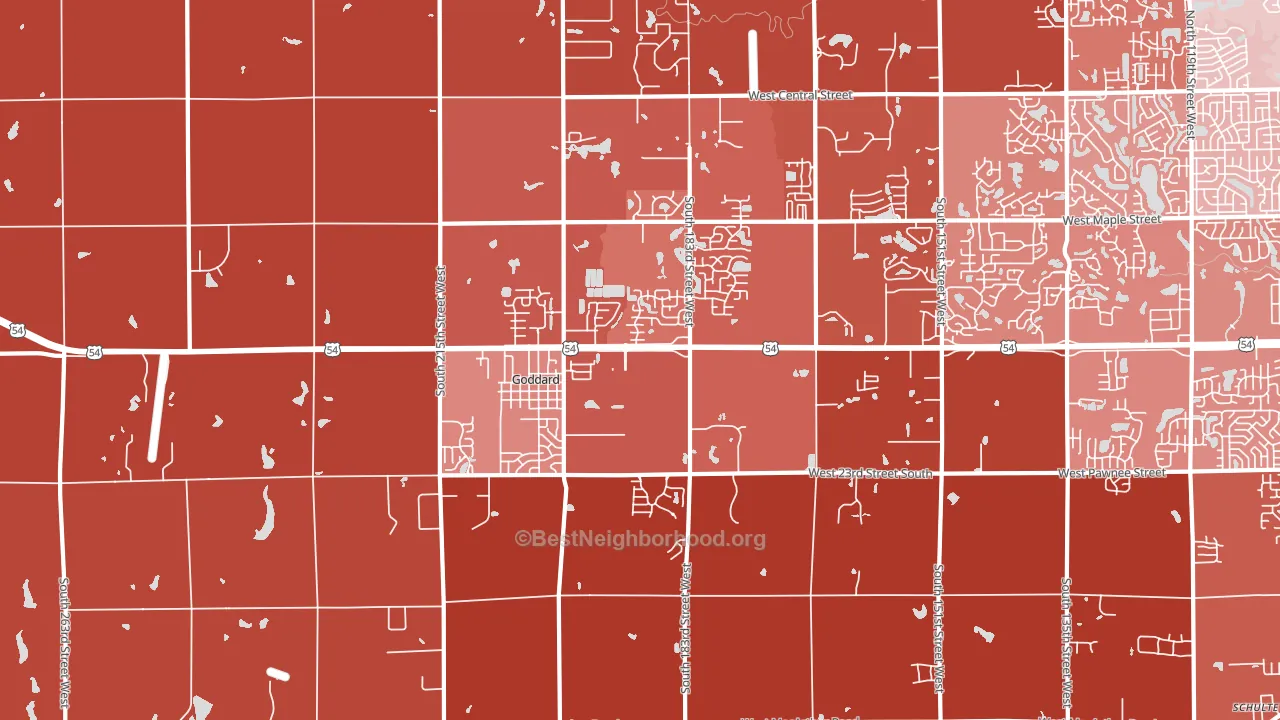 Goddard, KS block-group political-lean map