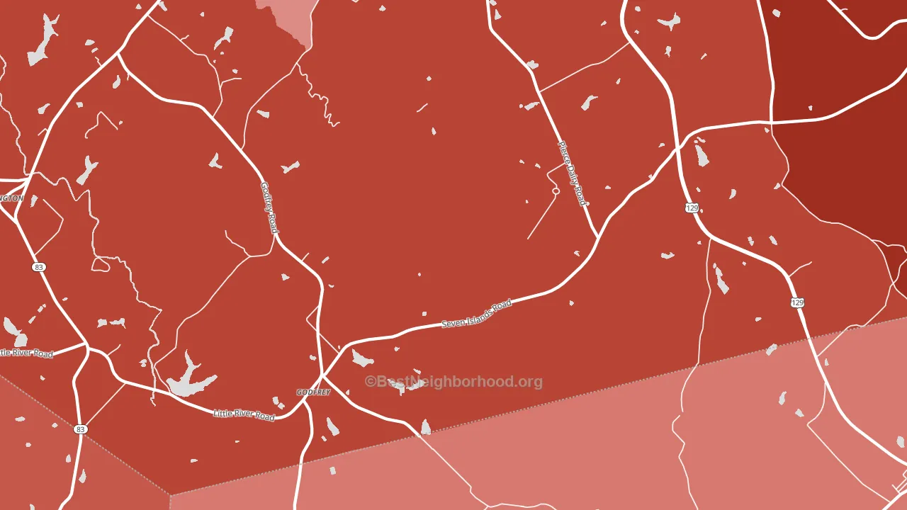 Godfrey, GA block-group political-lean map