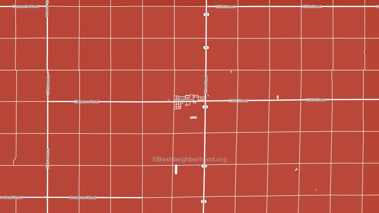 Goessel, KS block-group political-lean map