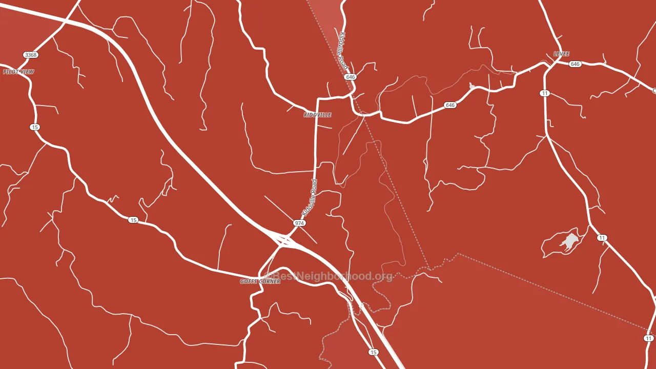 Goffs Corner, KY block-group political-lean map