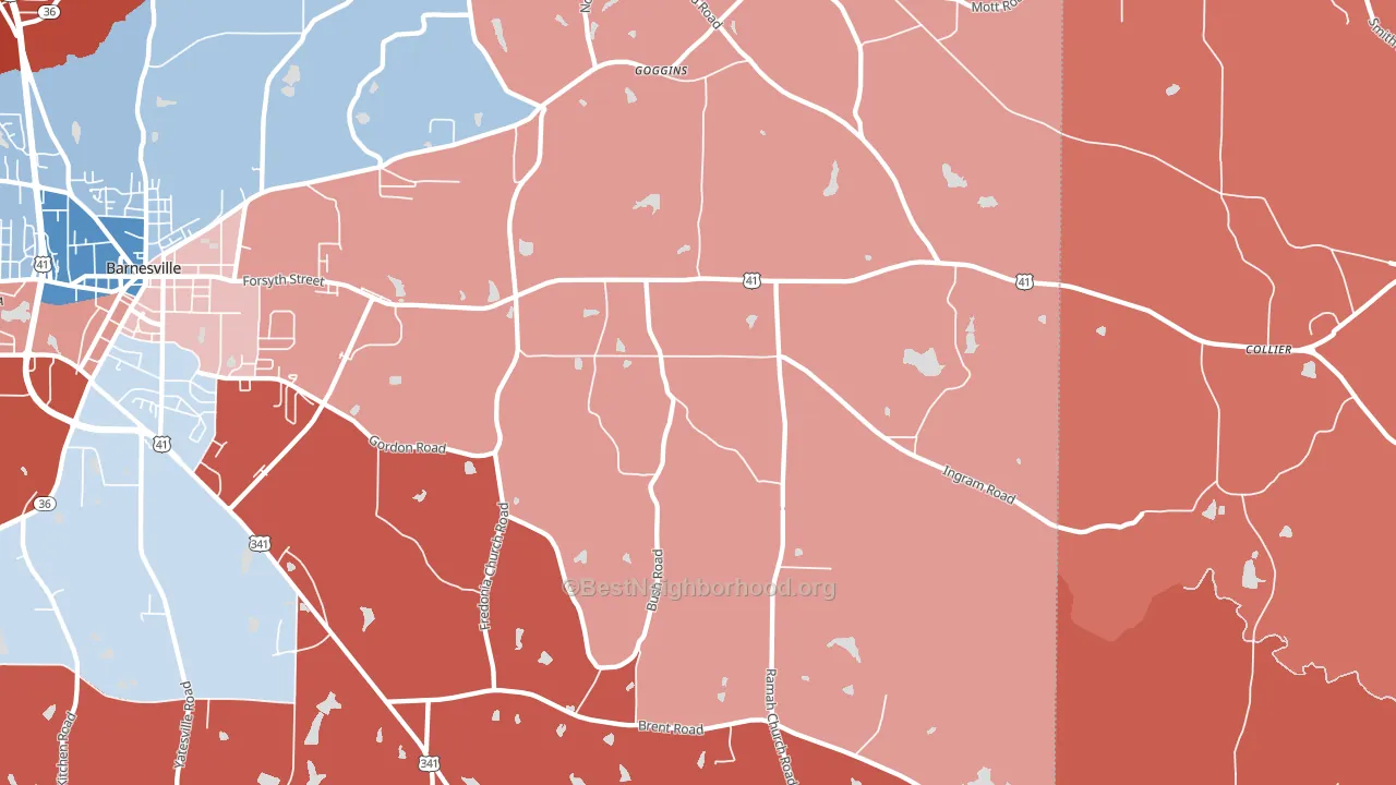 Goggins, GA block-group political-lean map