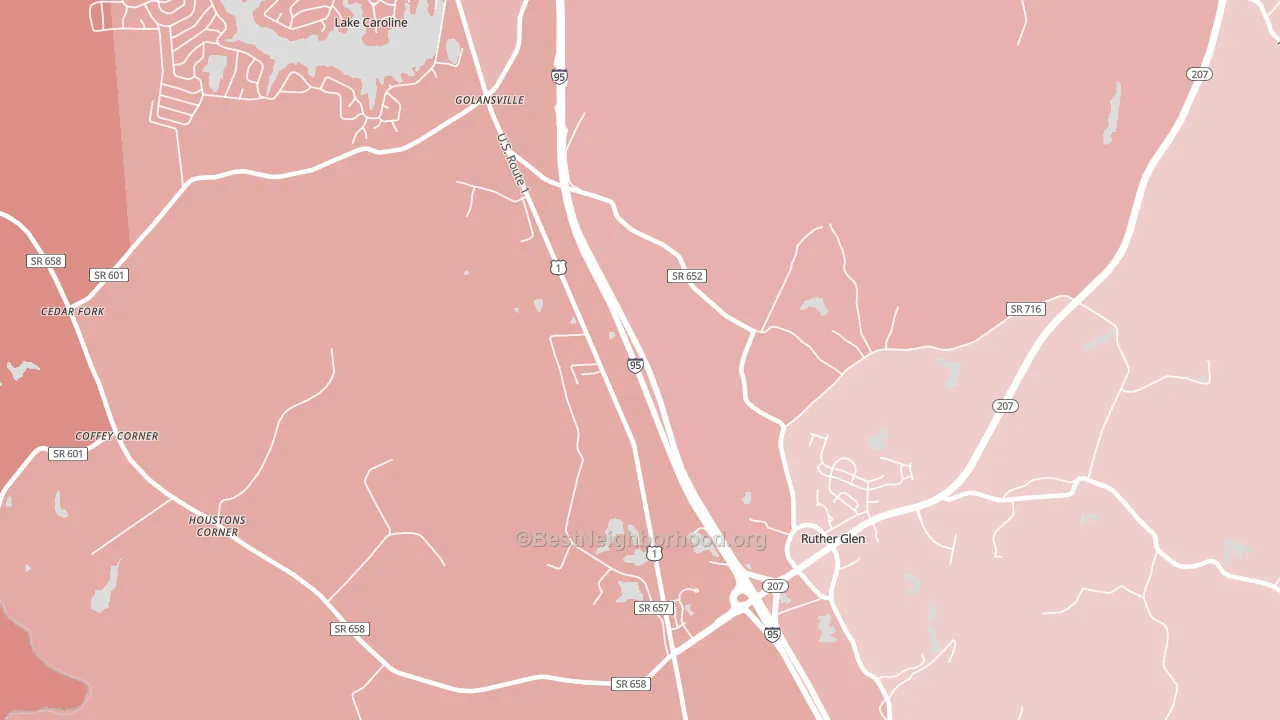 Golansville, VA block-group political-lean map