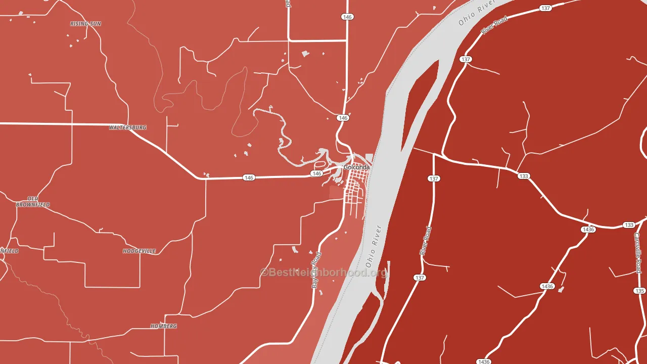 Golconda, IL block-group political-lean map