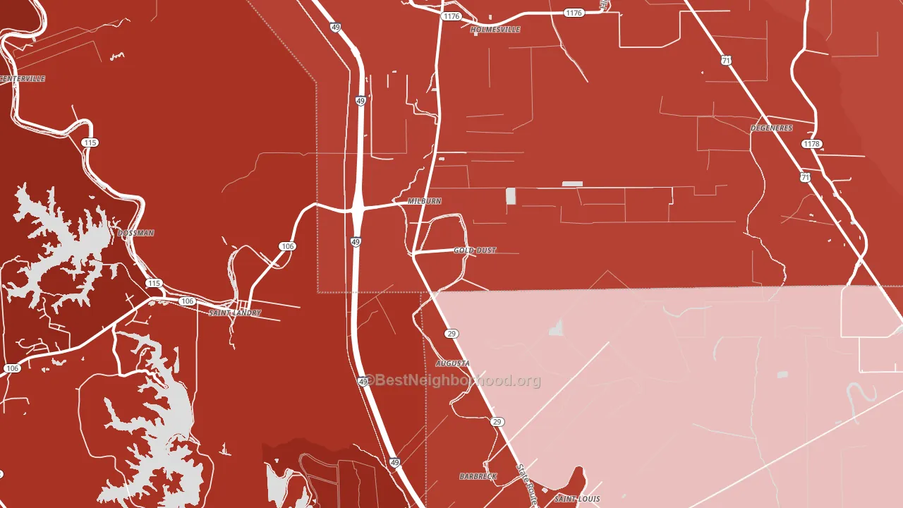 Gold Dust, LA block-group political-lean map