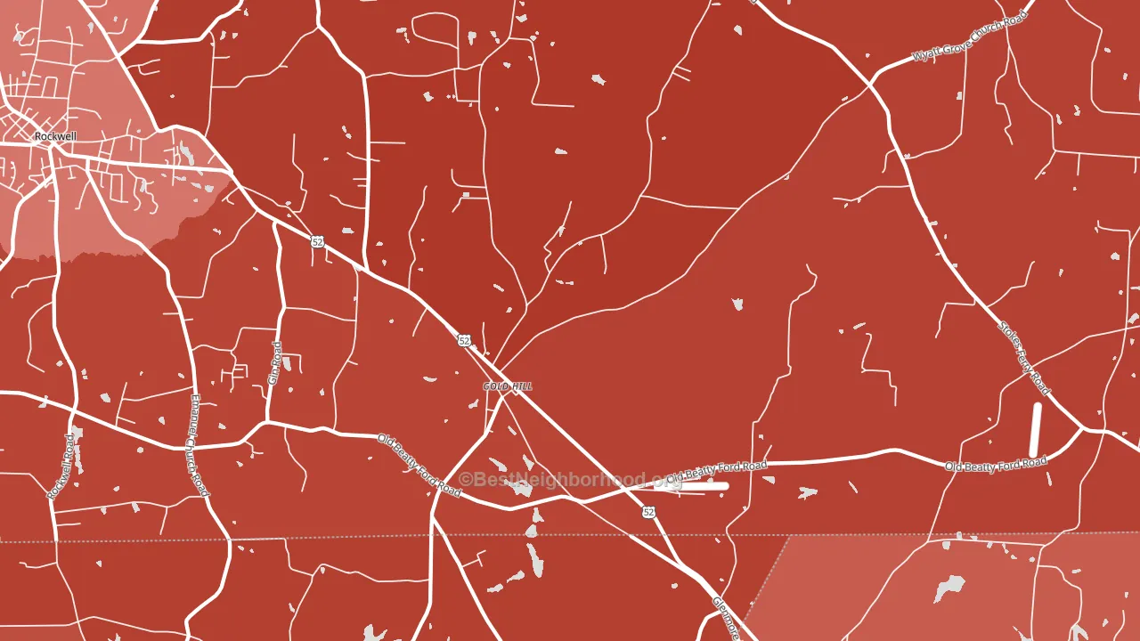 Gold Hill, NC block-group political-lean map