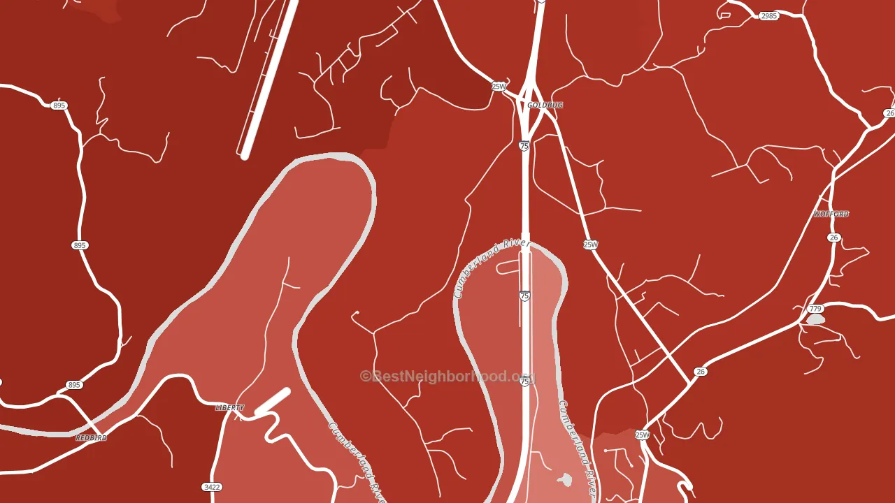 Goldbug, KY block-group political-lean map