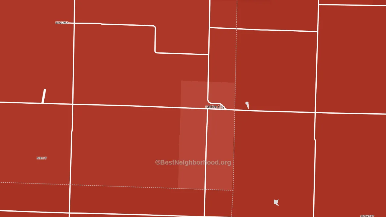 Golden City, MO block-group political-lean map