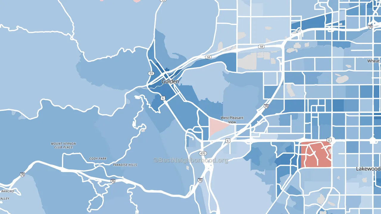 Golden, CO block-group political-lean map