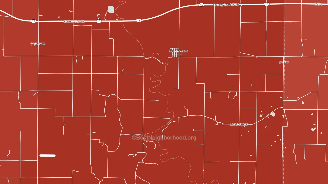 Golden Gate, IL block-group political-lean map