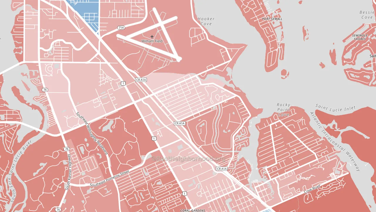 Golden Gate, Stuart, FL block-group political-lean map