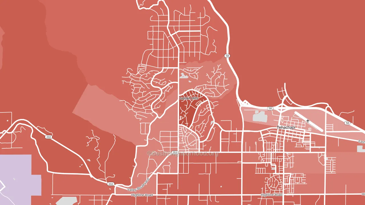 Golden Hills, CA block-group political-lean map