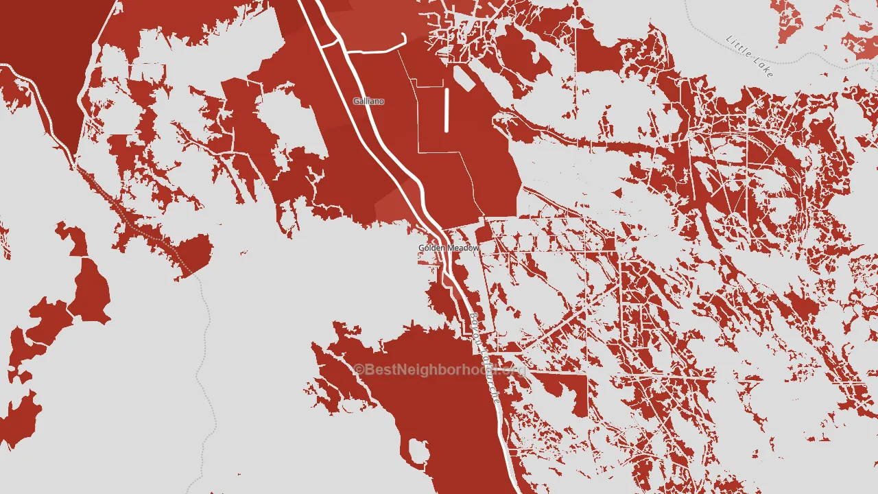 Golden Meadow, LA block-group political-lean map