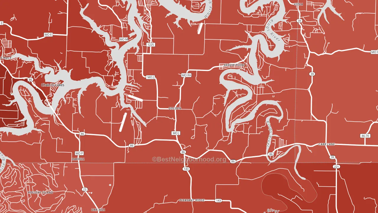 Golden, MO block-group political-lean map