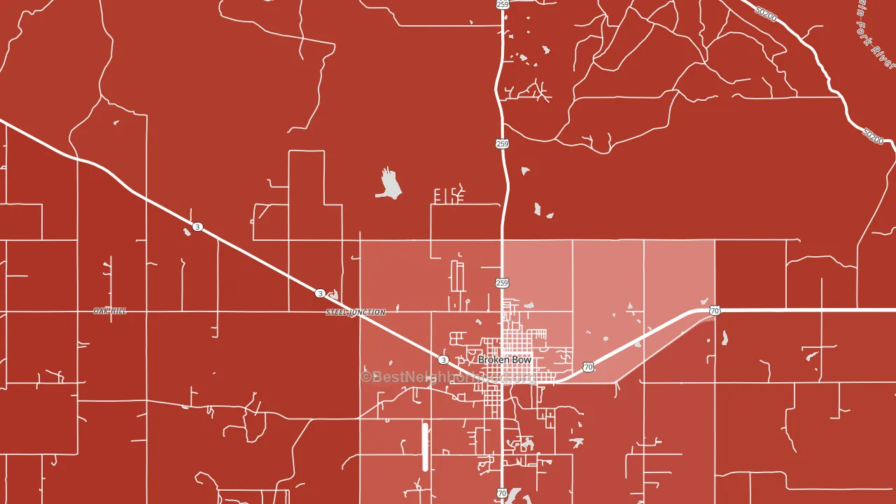 Golden, OK block-group political-lean map
