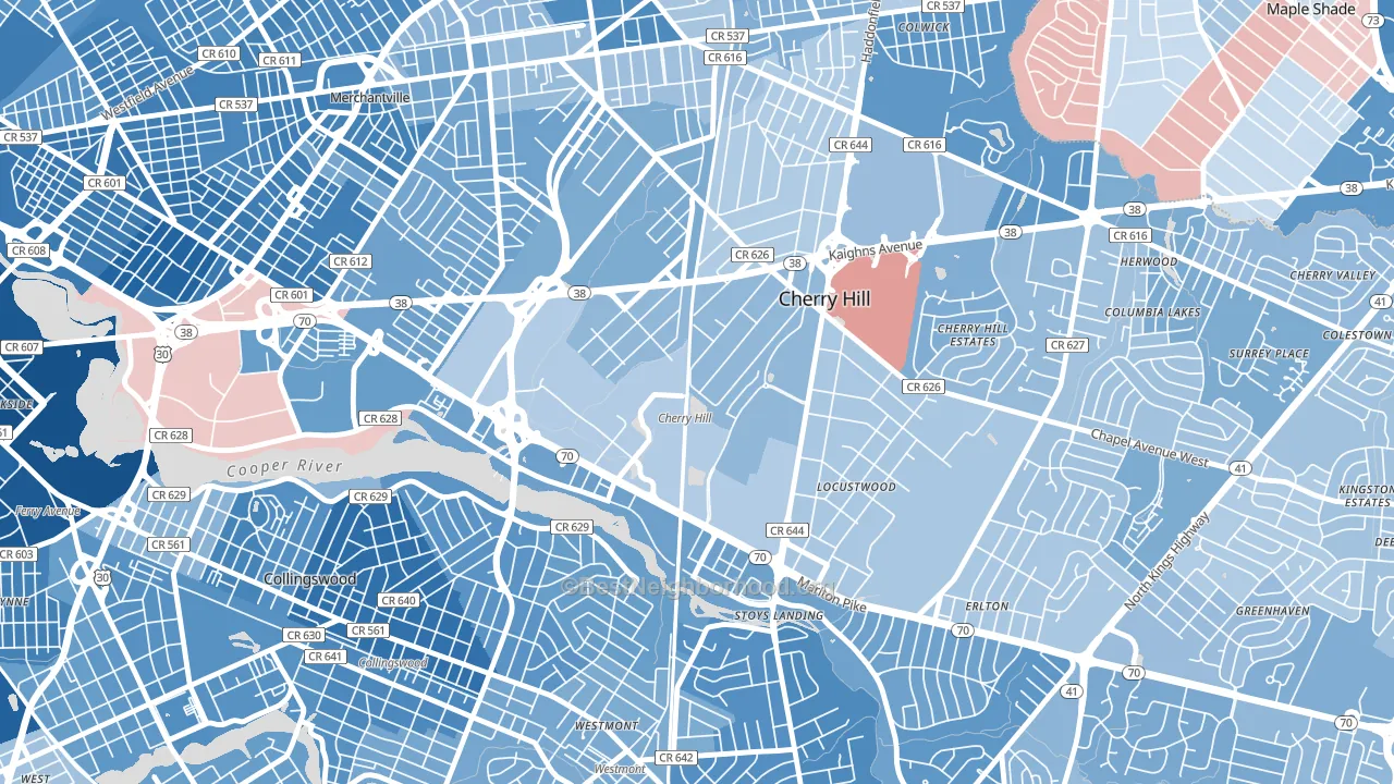 Golden Triangle, NJ block-group political-lean map