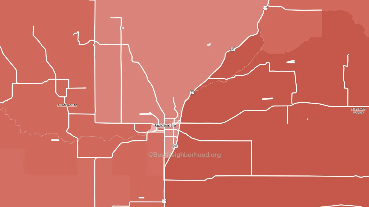 Goldendale, WA block-group political-lean map