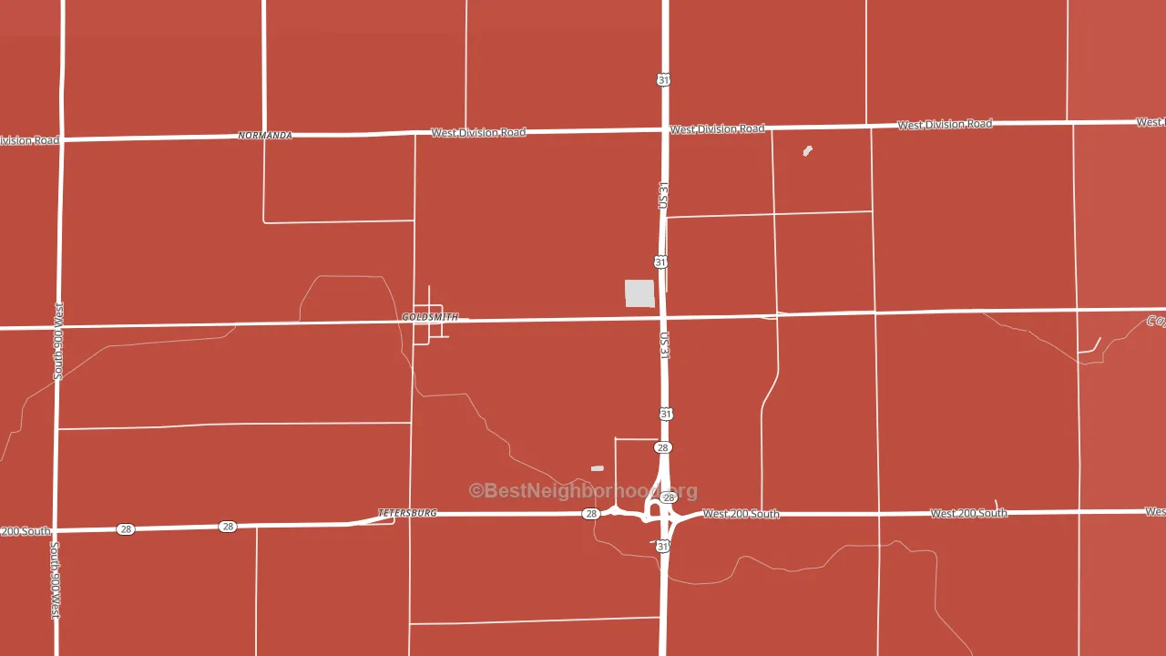 Goldsmith, IN block-group political-lean map