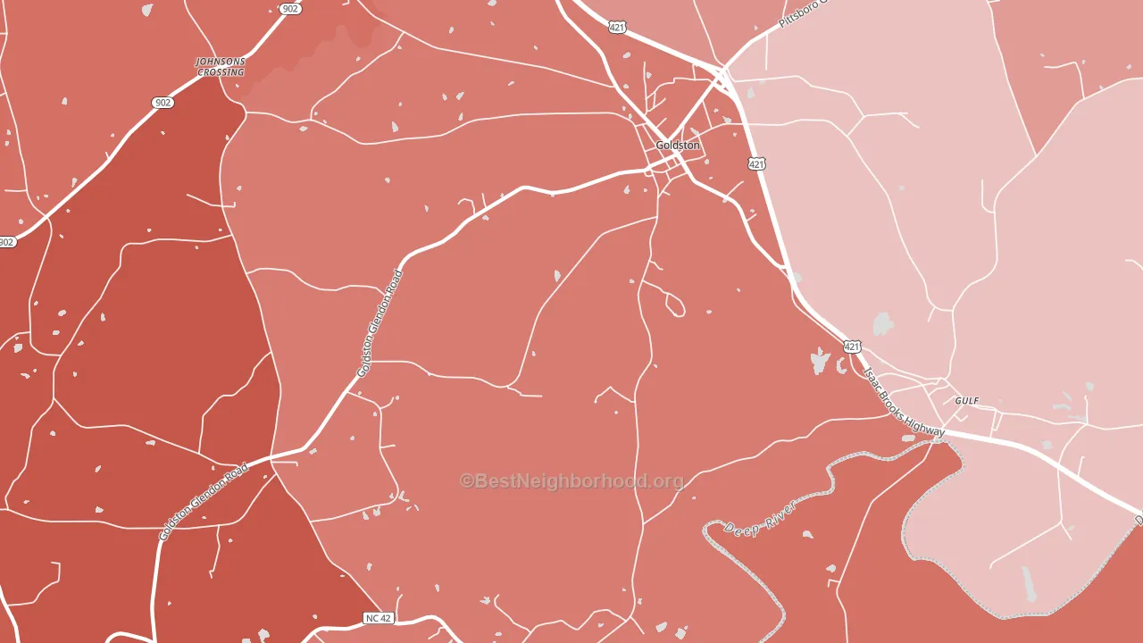Goldston, NC block-group political-lean map