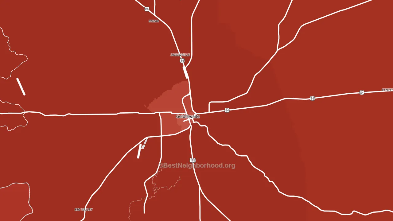 Goldthwaite, TX block-group political-lean map
