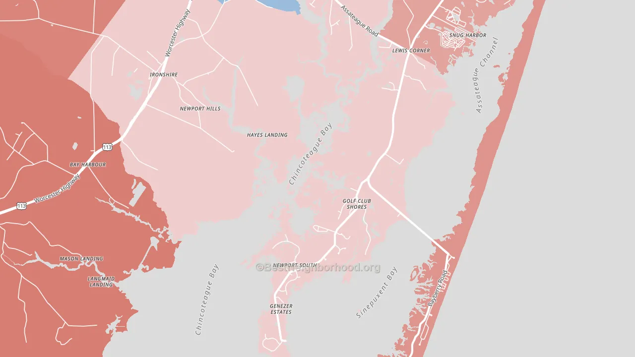 Golf Club Shores, MD block-group political-lean map