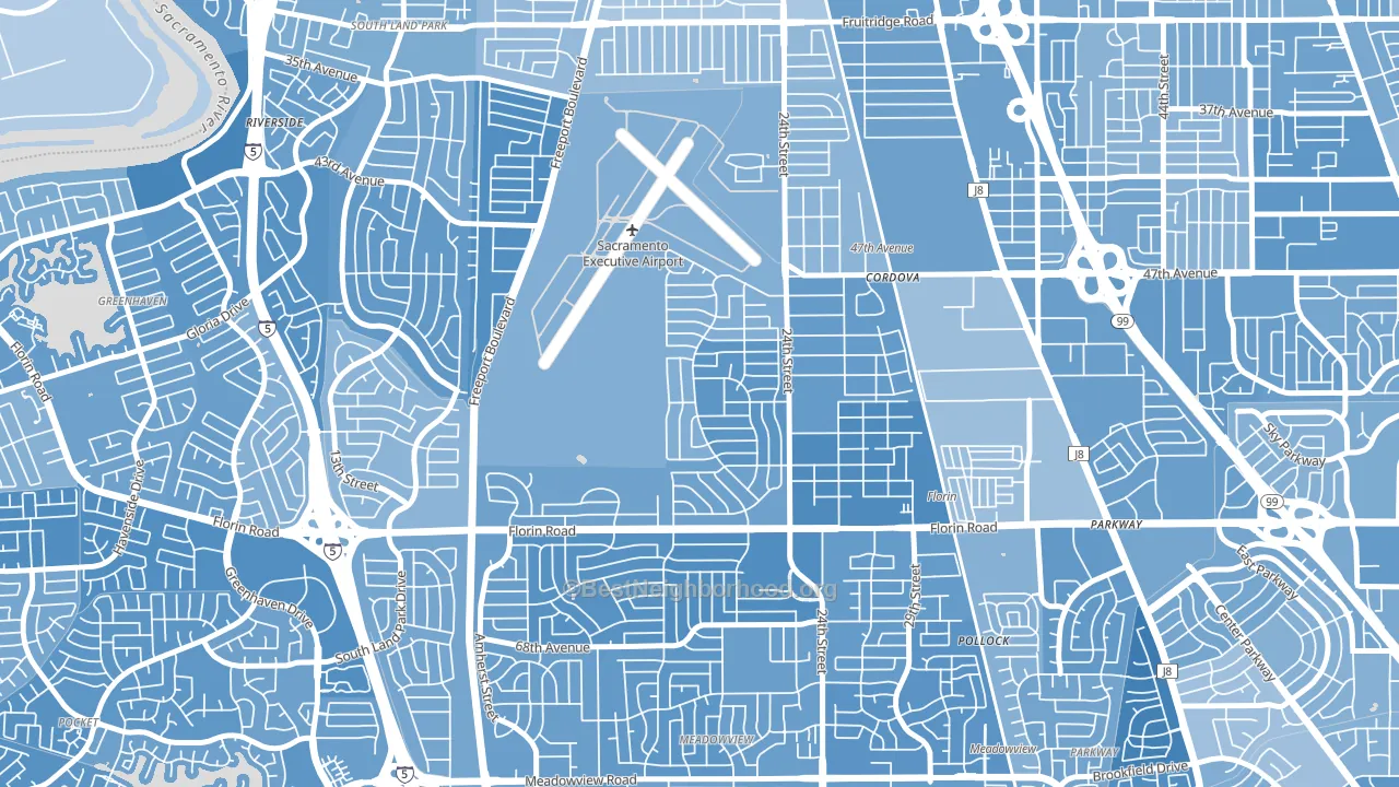 Golf Course Terrace, Sacramento, CA block-group political-lean map